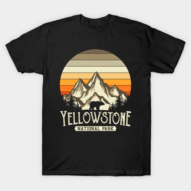 Yellowstone National Park Hiking Gift T-Shirt by Delightful Designs